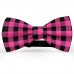 Papion barbati, negru-fucsia, model carouri