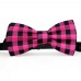 Papion barbati, negru-fucsia, model carouri