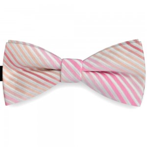 Papion barbati roz, clasic, dungi albe embosate