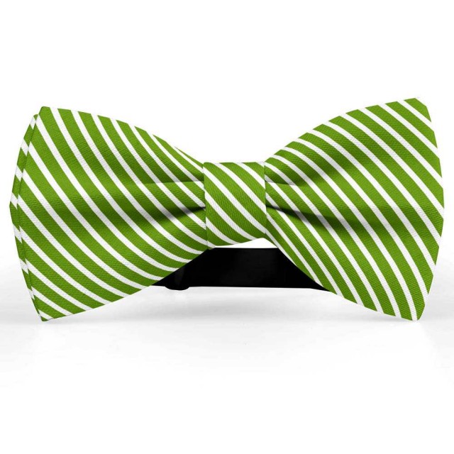 Papion butterfly, verde avocado, imprimeu dungi albe inguste