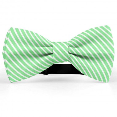 Papion butterfly, verde jad, imprimeu dungi albe inguste