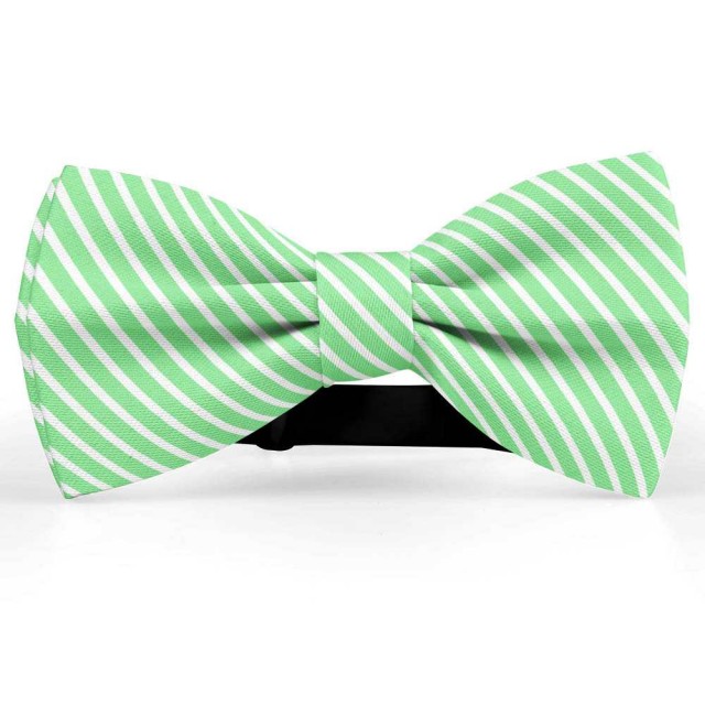 Papion butterfly, verde jad, imprimeu dungi albe inguste