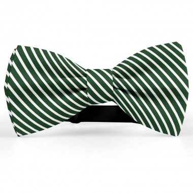 Papion butterfly, verde englez, imprimeu dungi albe inguste