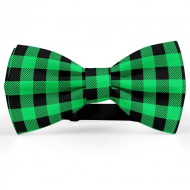 Papion barbati, negru-verde smarald, model carouri