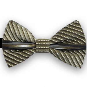 Papion barbati, verde militar, imprimeu zig zag