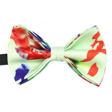 Papion barbati verde cu model floral multicolor 