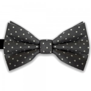  Papion gri, elegant, butterfly, cu buline albe, model Luxury Line