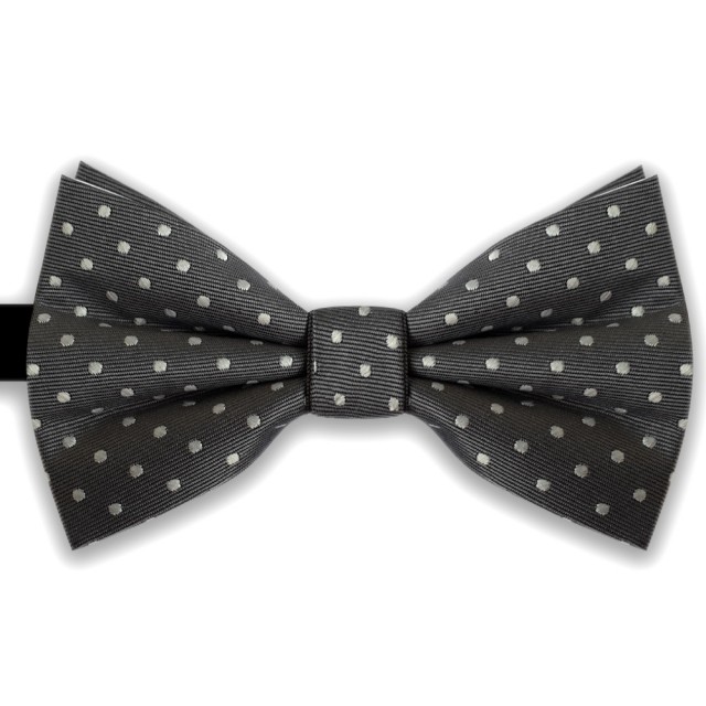  Papion gri, elegant, butterfly, cu buline albe, model Luxury Line