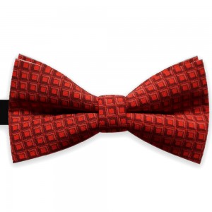 Papion rosu, clasic, cu imprimeu geometric 3D