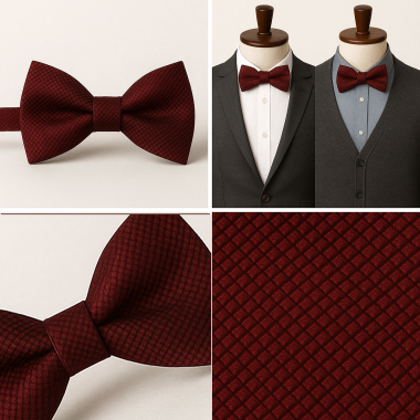 Papion burgundy texturat bărbați – elegant, pentru evenimente formale