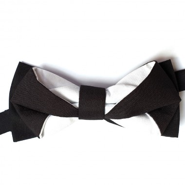 Papion modern, bicolor, negru si alb, model Oddy Shape