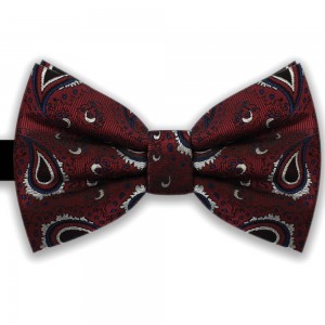  Papion grena, elegant, model paisley, nuante gri silver, albastru inchis, negru Luxury Line