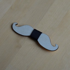 Papion de lemn, personalizat, model Moustache