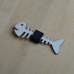 Papion de lemn, personalizat, model Fishbone