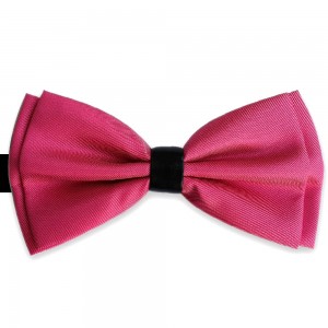  Papion butterfly, roz fuchsia, nod din piele neagra