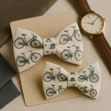 Set papioane tată-fiu „Plimbare cu bicicleta” – stil urban pentru micii exploratori și tătici activi